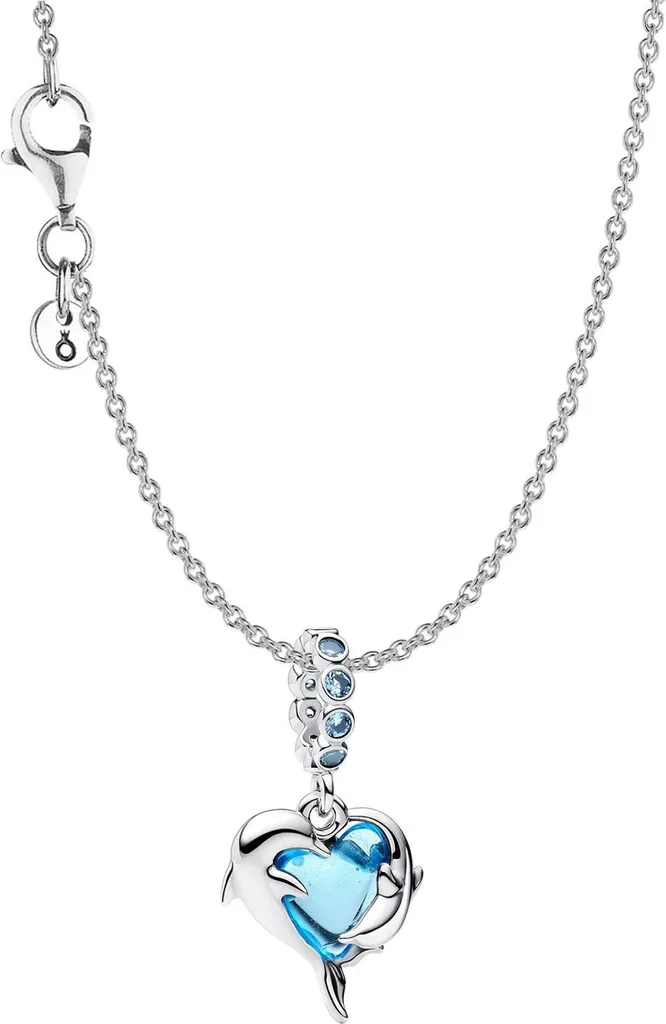 Pandora 28908 Collana Argento Delfini Murano Blu - Originale 100%