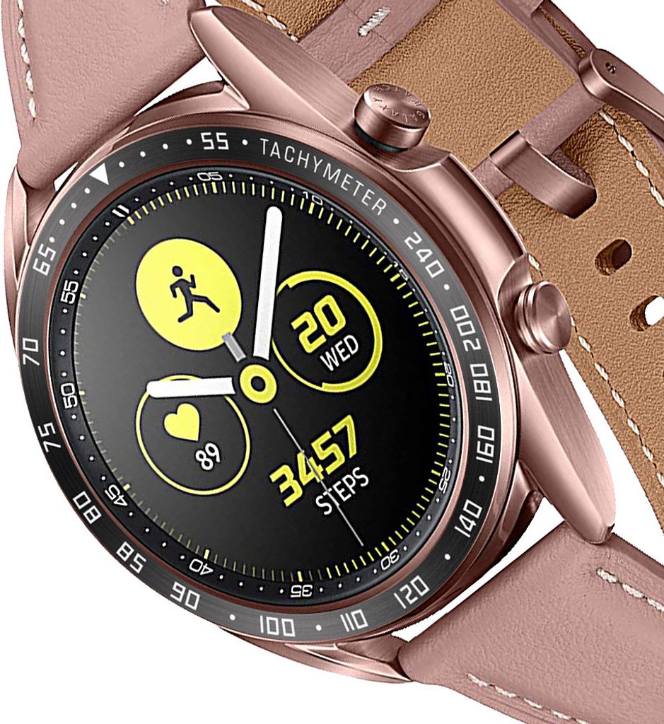 INF Schwarz-weiße Lünette für 41mm Galaxy Watch 3 - Edelstahl