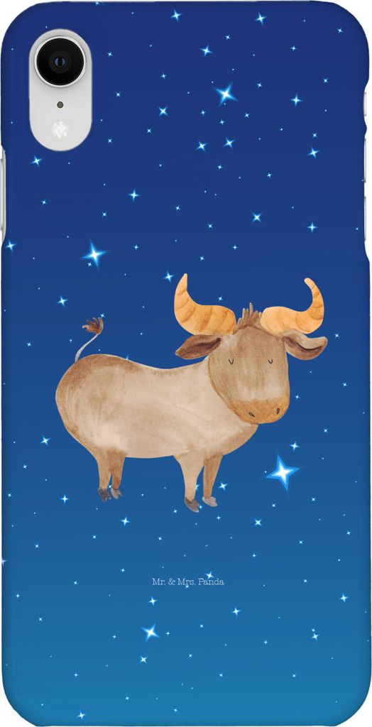 Mr. & Mrs. Panda Iphone XR Handyhülle Sternzeichen Stier - Sternenhimmel Blau - Geschenk, Premium Kunststoff, Ochse, Rind, Handy Case, Geburtstag ...