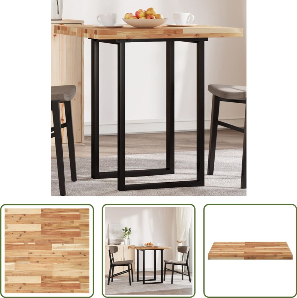 The Living Store Tischplatte Quadratisch 70x70x4 cm Massivholz Akazie