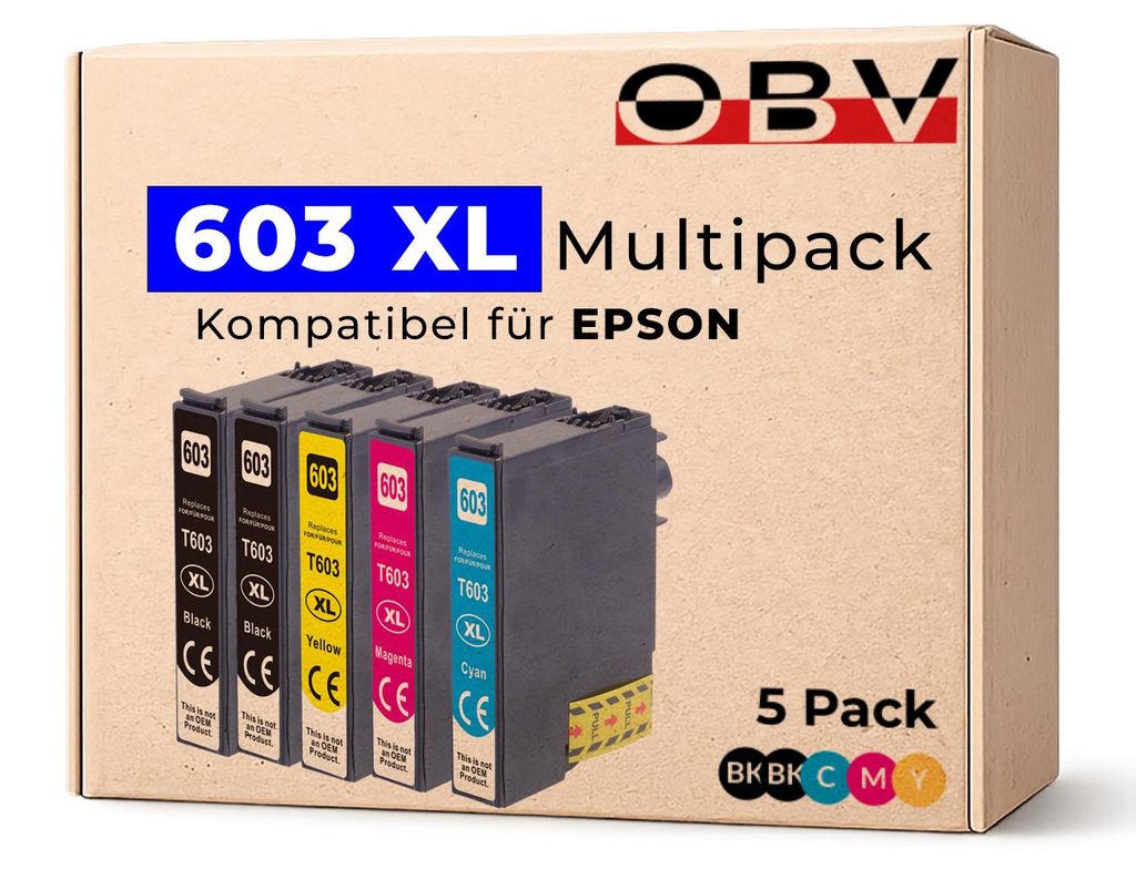 Kompatible Druckerpatronen 603XL für Epson, 5er Set Produktbild 