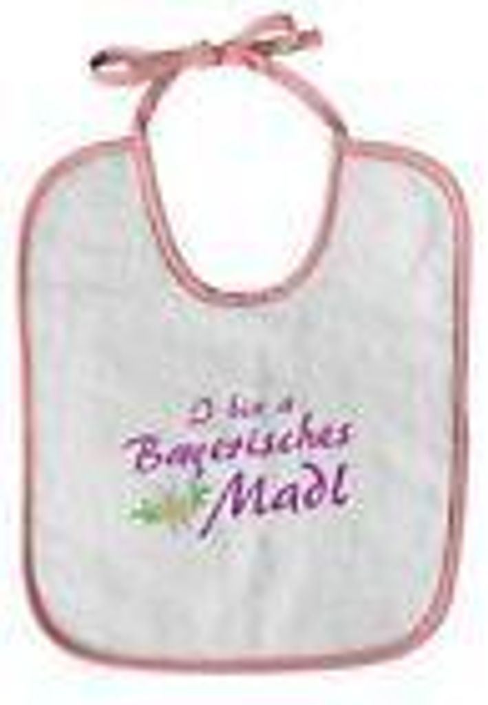 Babylätzchen mit Einstickung - I bin a boarisches Madl - 12413 - weiss- 12413
