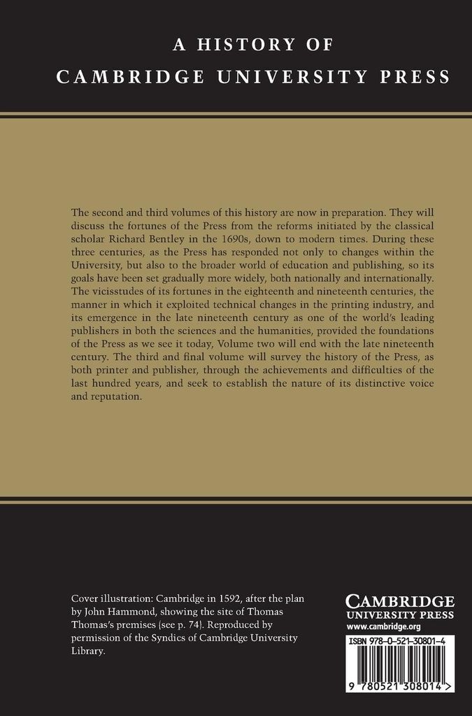 A History of Cambridge University Press: Volume 1, Printing and the Book Trade in Cambridge, 1534-1698