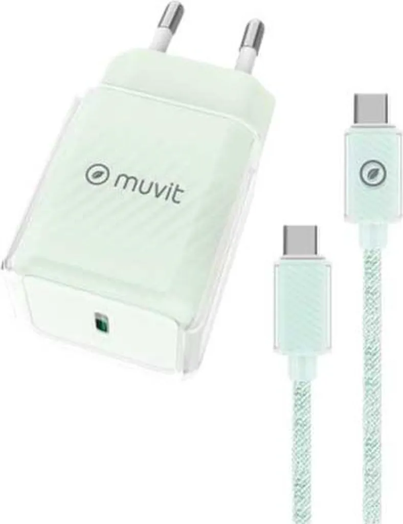 Pack Chargeur Mural USB-C 30W pour Smartphone et Tablette Coloris Vert