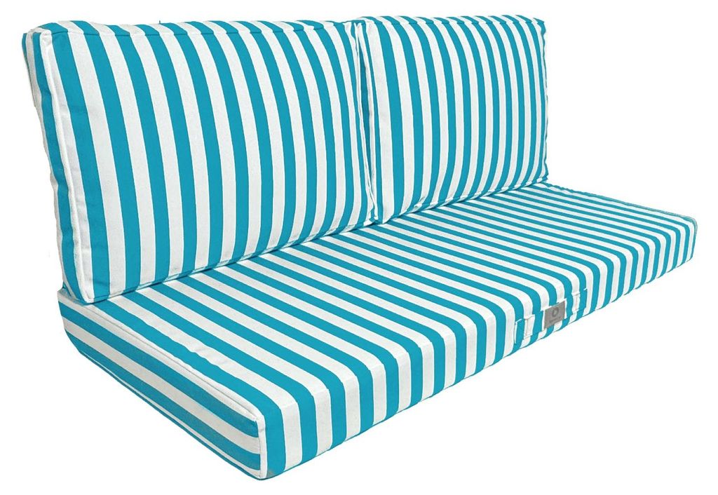Abnehmbare Gartenkissen 100x50cm - Türkise Streifen