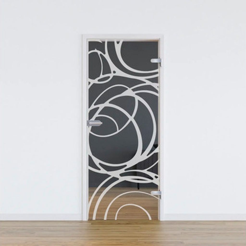 Pertura Glastür Komplettset Glera Mystic 01 709x1960x8 mm Rechts inkl. Studio Beschlag Edelstahl unverschließbar