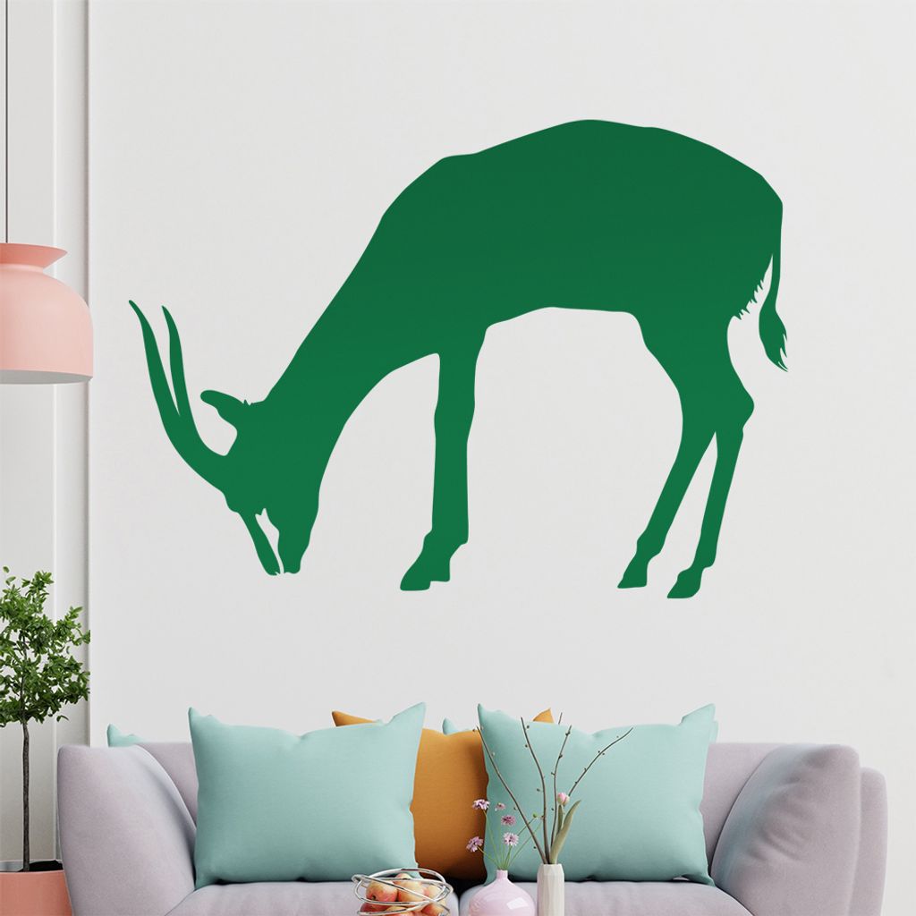 KIWISTAR Antilope - Hirschziegen Wandtattoo in 6 Größen - Wandaufkleber Wall Sticker - Dekoration, Küche, Wohnzimmer, Schlafzimmer, Badezimmer
