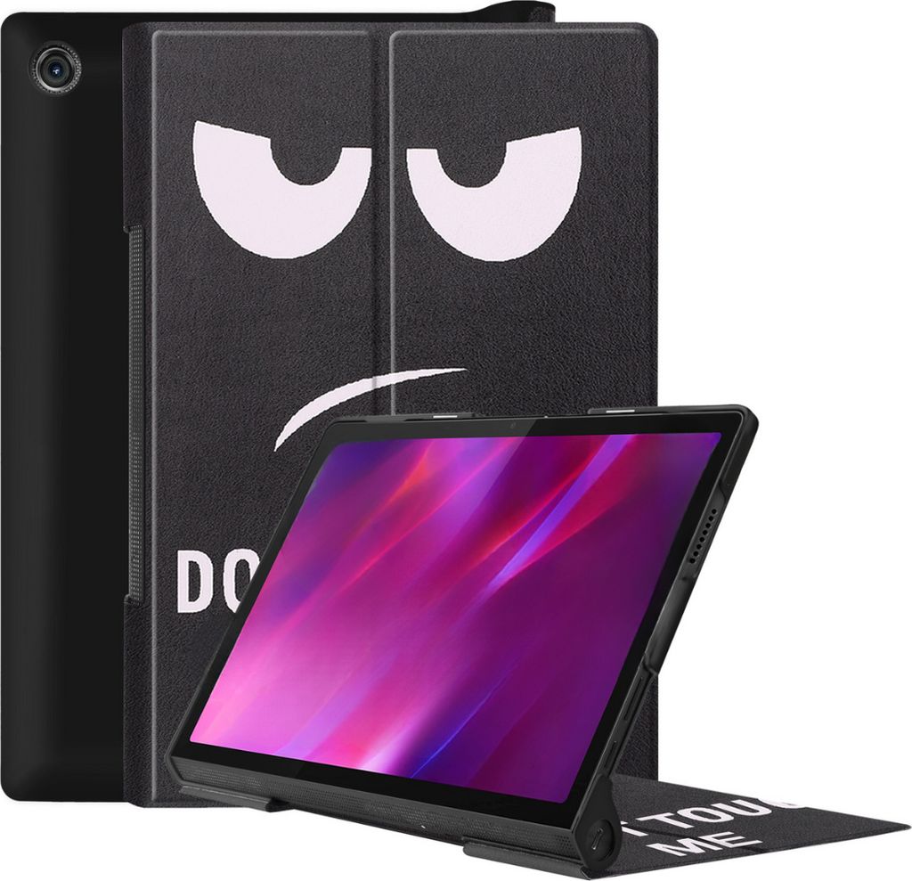 Case2go - Hülle kompatibel mit Lenovo Yoga Tab 11 (2021) - Mit Standfunktion - Kunstleder Tablet Case Schutzhülle - Don’t touch me