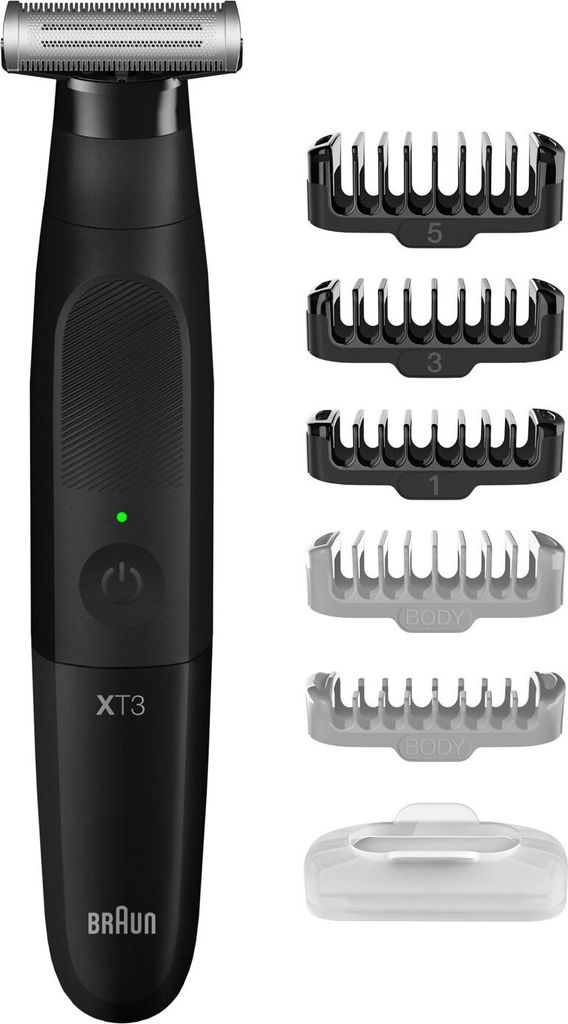 Braun Series XT3 All-In-One Trimmer - Barttrimmer, Bodygroomer & Rasierer, 7 Aufsätze, Wasserdicht, 45min Akku