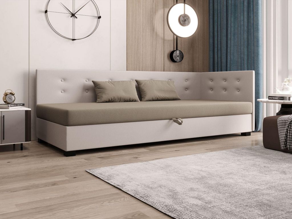 Einzelbett 100x195 AJKA PLUS 1 - braun/ecru