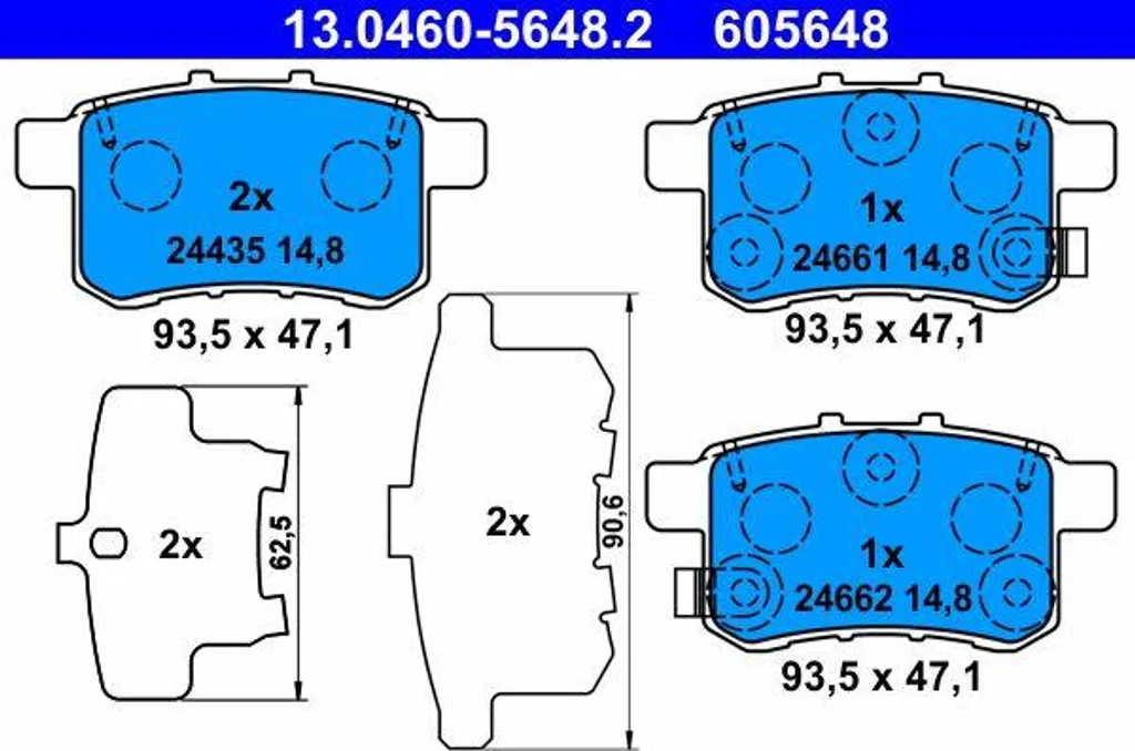 Plaquettes de Frein ATE Haute Performance compatibles OE 43022TL1G01