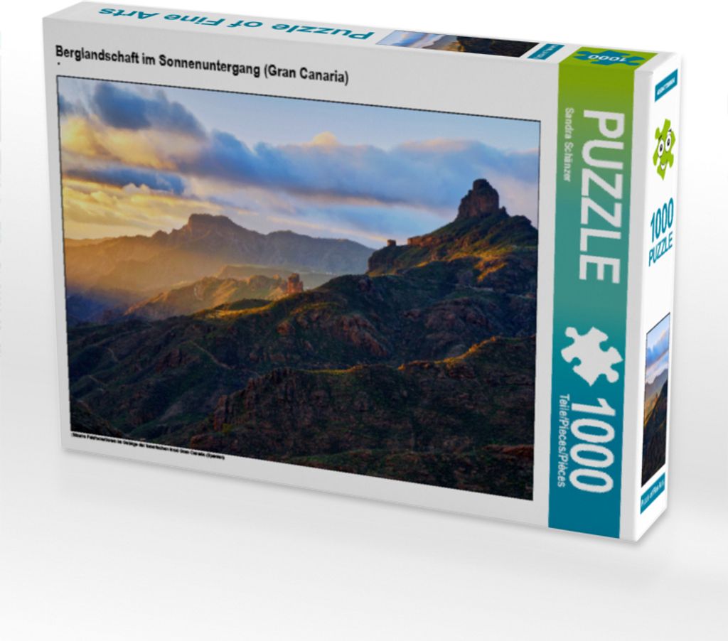 CALVENDO Puzzle Berglandschaft im Sonnenuntergang (Gran Canaria) 1000 Teile Puzzle quer | 1000 Teile Lege-Größe 64x48cm Foto-Puzzle für glückli...