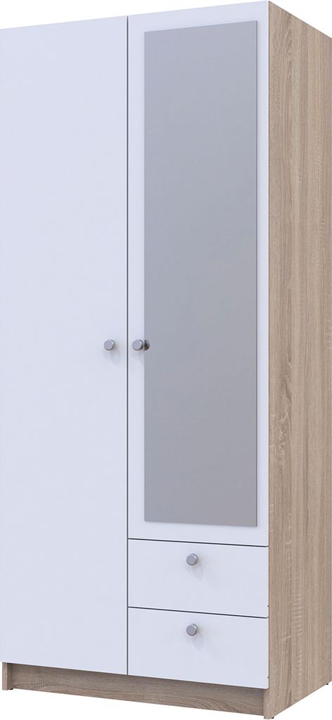 nabbi Zweitürig Kleiderschrank mit Spiegel Rivaldo - Produktbild 