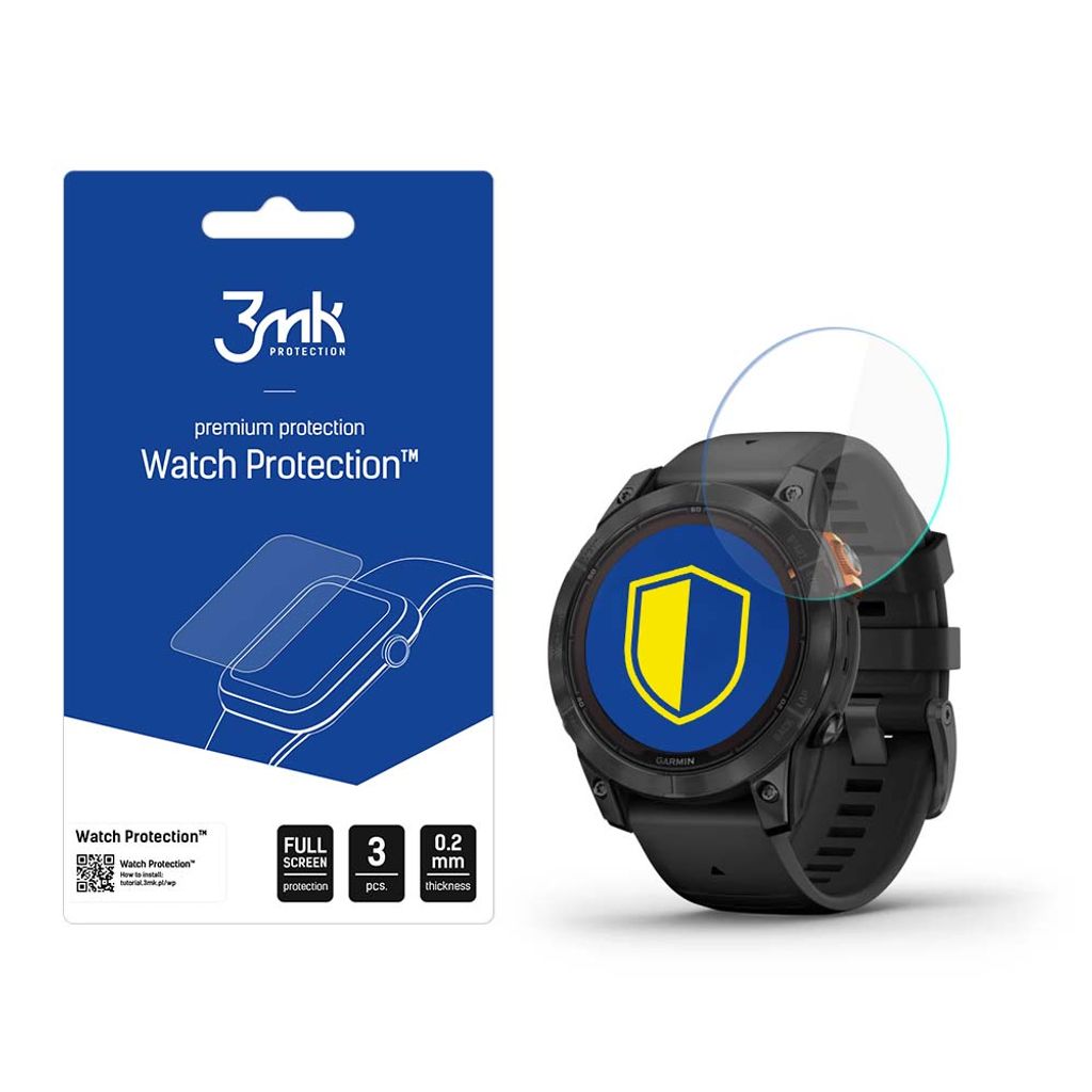3mk Display Hybridglas Watch Protection für Garmin Fenix 7 Pro Solar 0,2mm (3 Stück)