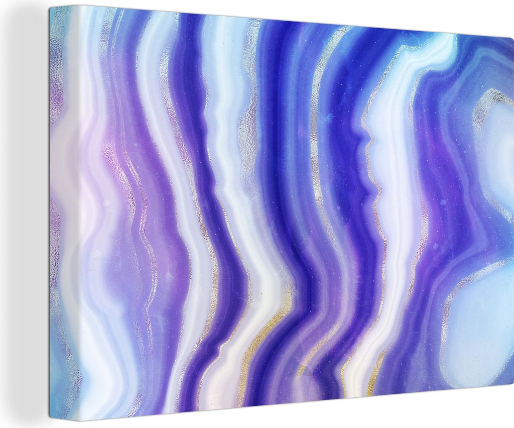 OneMillionCanvasses - Leinwandbilder - 140x90 cm, Neon - Achatstein - Abstrakt, Wandbilder Kunstdruck Wanddekoration - Foto auf Leinwand - Gemäl...