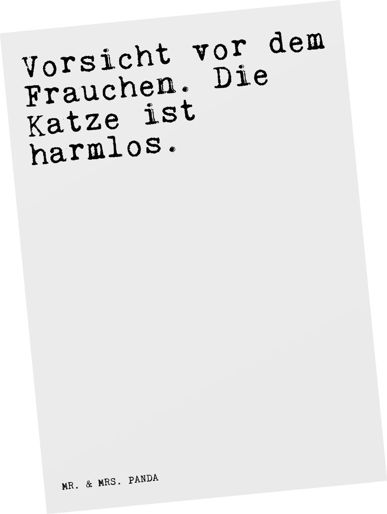 Mr. & Mrs. Panda Postkarte Vorsicht vor dem Frauchen.... - Weiß - Geschenk, Sprüche, Spruch Weisheiten Zitate Lustig Weisheit Worte, Frauchen, An...