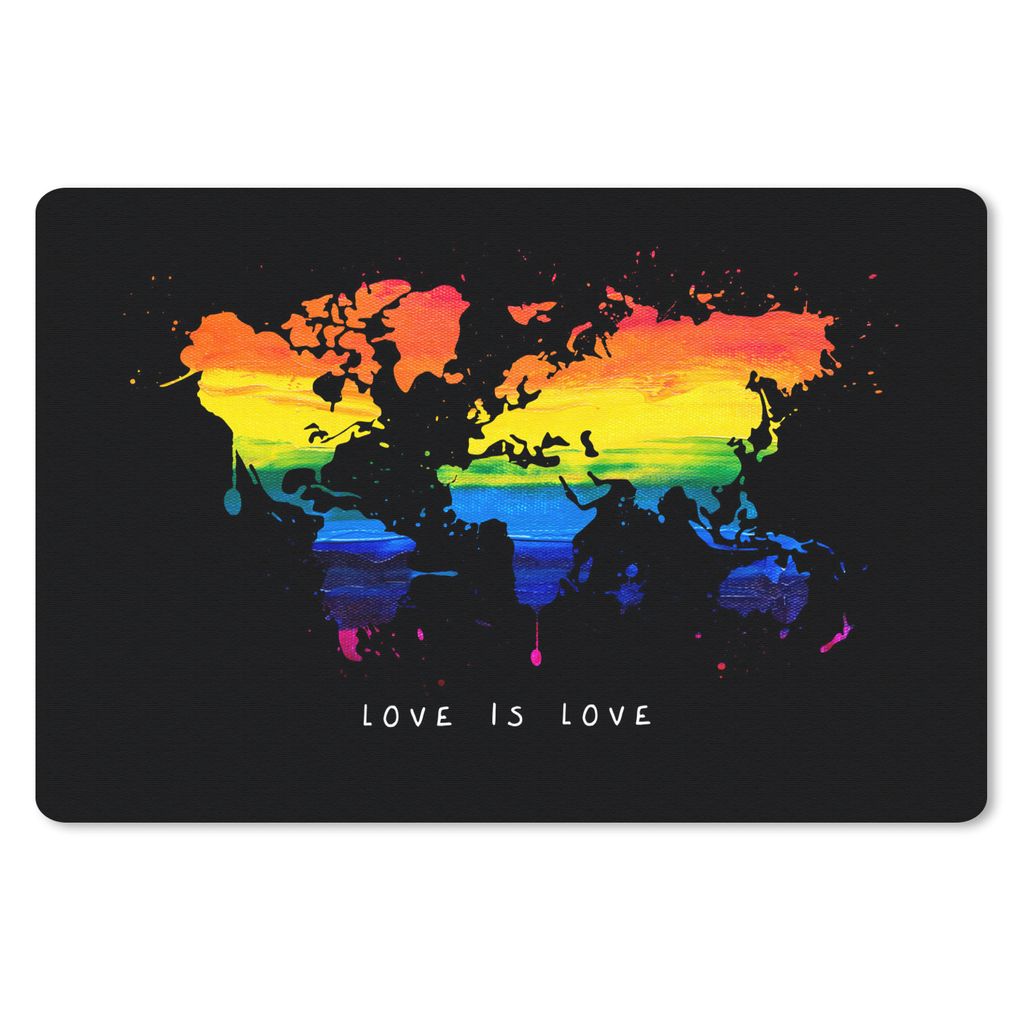 MuchoWow Mauspad Mousepad Weltkarte - Stolz - Liebe 27x18 cm - Mousepads - Maus Mat - Pad - Mausunterlage - Büroartikel - Desk Matten