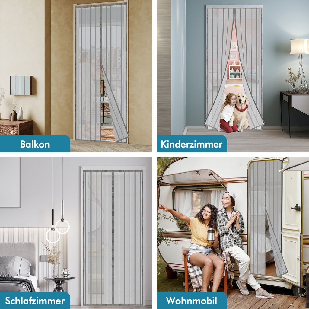 Magnet-Fliegengittertür 80x200 Cm – Einfacher Klebe-Vorhang Für Balkon Und Zimmer