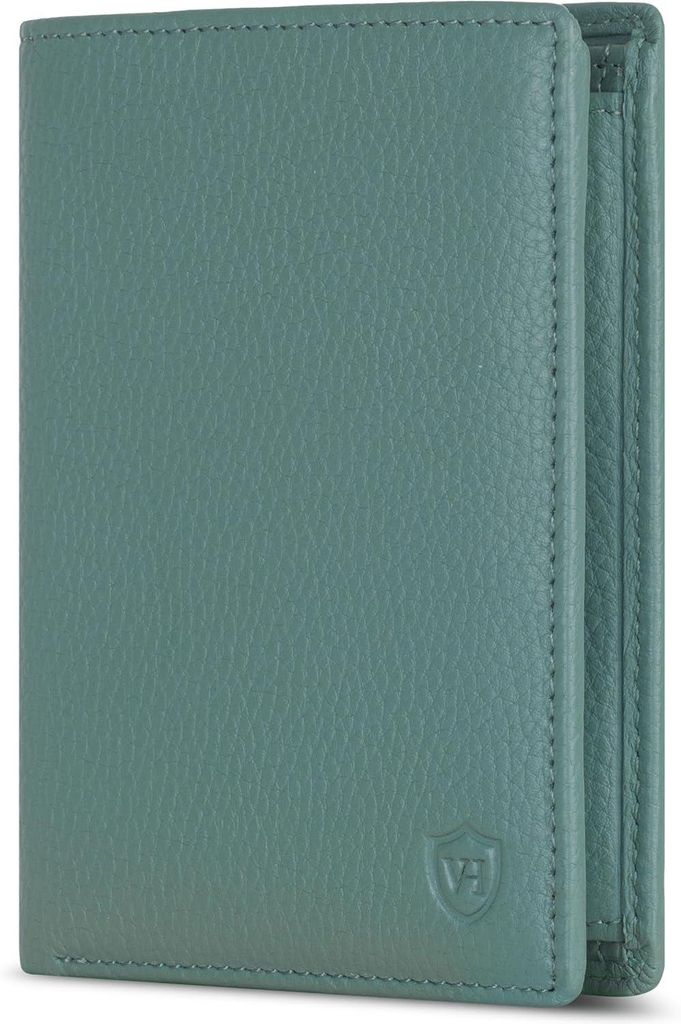 Leder Geldbörse RFID Schutz Echtleder Portemonnaie Damen Herren Brieftasche Wallet mit Geschenkbox Sicher Kartenetui kompakt elegant