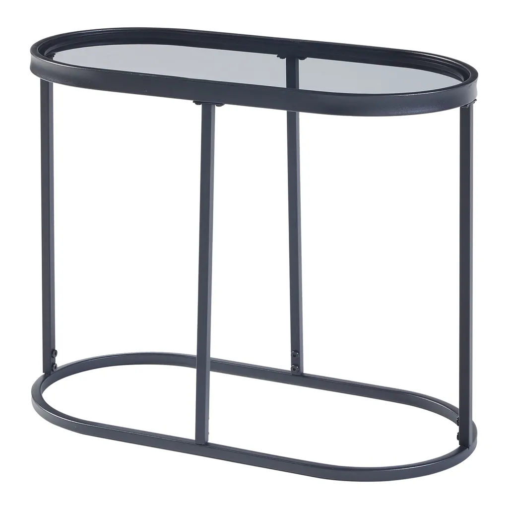 Table d'appoint pour ordinateur ou café Luleå en verre noir chic
