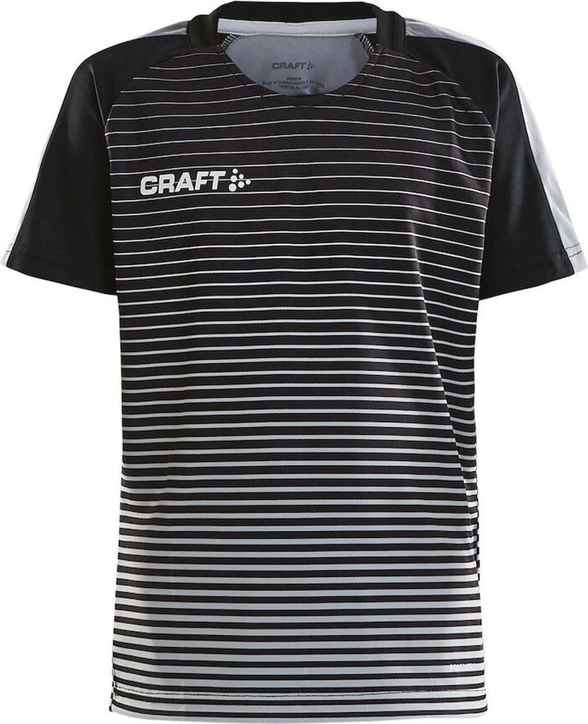CRAFT Pro Control Stripe Jersey JR Black/Platinum 122/128