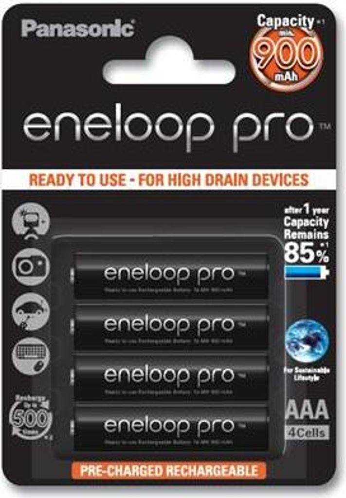 4er-Pack SANYO eneloop pro NiMH-Akkus, Micro AAA, 900mAh Zdjęcie produktu 