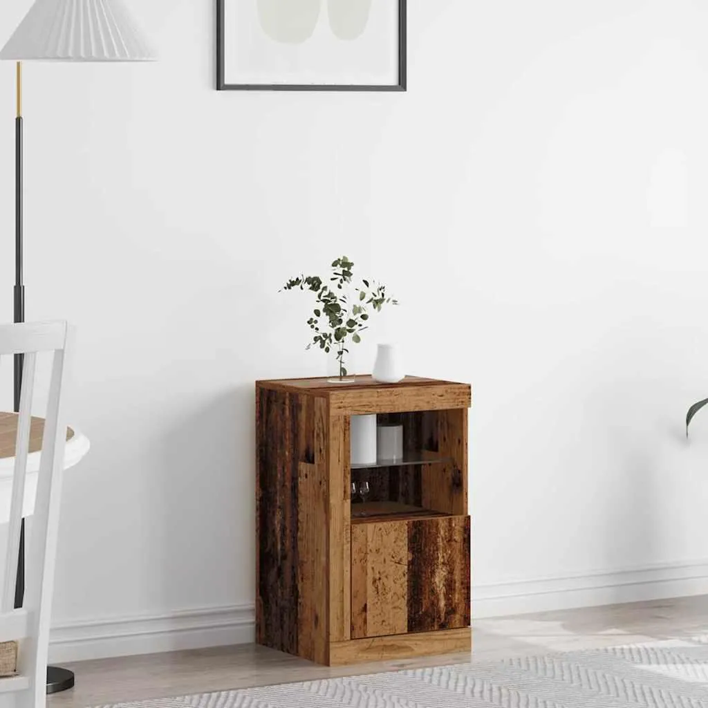 Maison Exclusive Credenza Bassa LED Legno Antico 41x37x67 cm Robusta