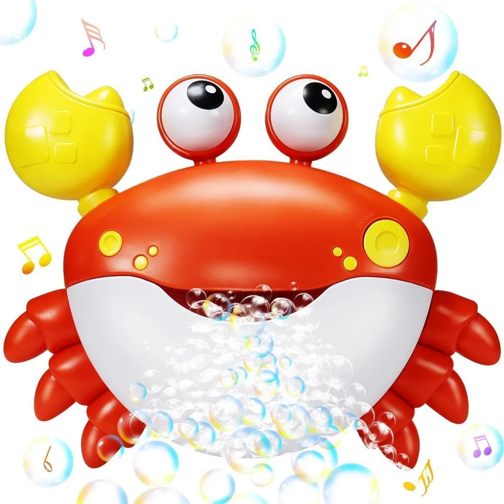 Crabe de Bain à Bulles Musical avec Fixation Ventouse - Rouge Vibrant