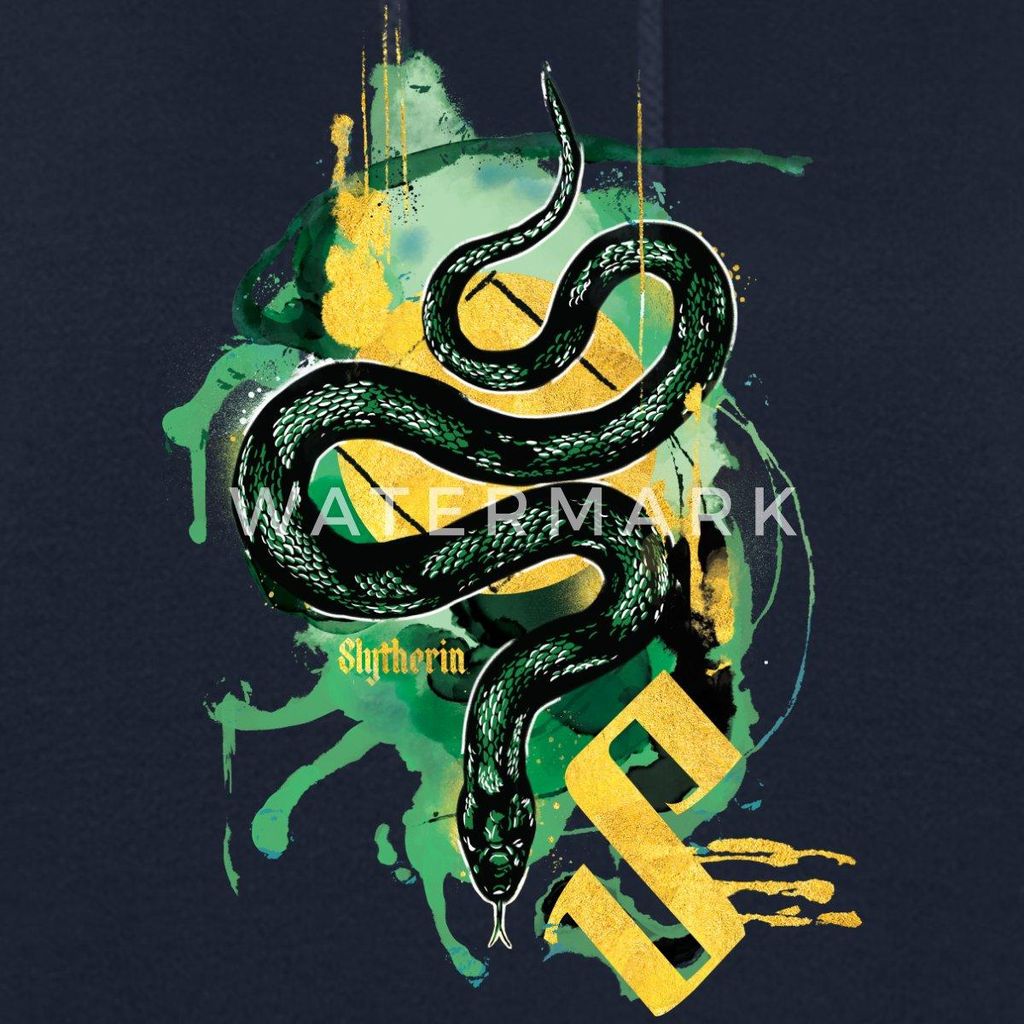 Spreadshirt Harry Potter Haus Slytherin Schlange Damen Hoodie, L, Navy
