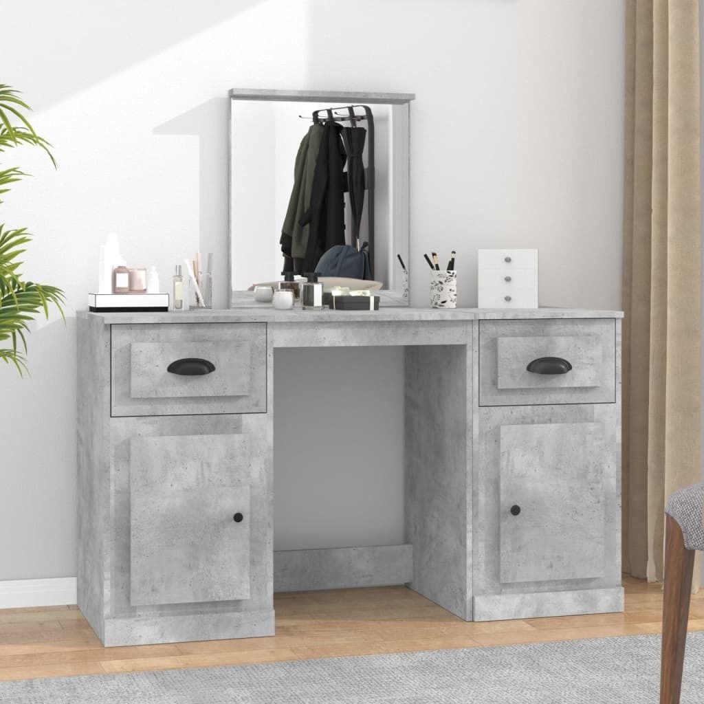 Schminktisch mit Spiegel Betongrau 130x50x132,5 cm , Schminktische Design 2024