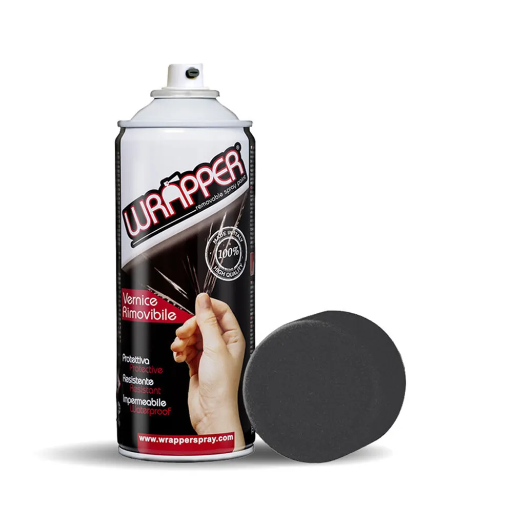 Wrapper Spray Colore rimovibile Nero metallizzato