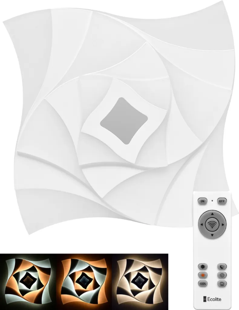 Luminaire à LED INDI 3D avec télécommande et effet visuel 3D modulable