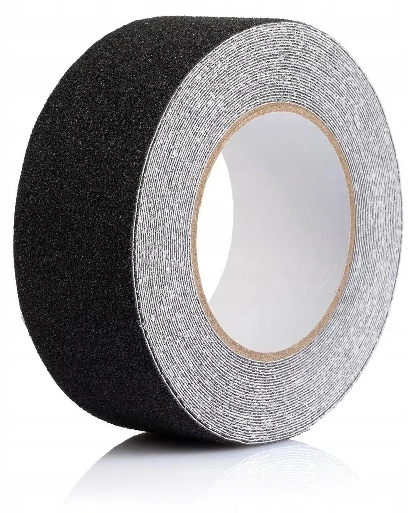 Stop aux glissades : bande antidérapante noire 50mm x 10m pour marche