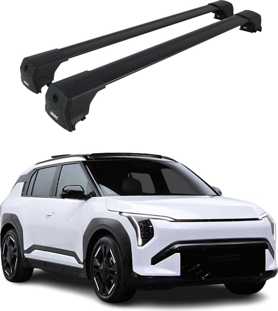Dachträger Gepäckträger für Kia EV3 2024-2025 SUV Grundträger Alu Schwarz