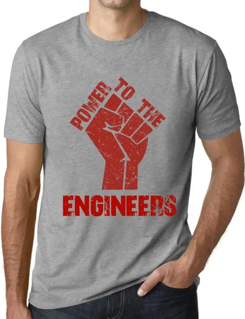 Herren Grafik T-Shirt Macht den Ingenieuren – Power To The Engineers – Öko-Verantwortlich Vintage Jahrgang Kurzarm Lustige Druck Geburtstag Ge...