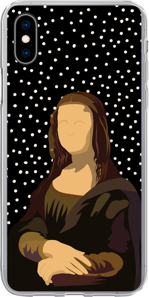 MuchoWow Handyhülle Schutzhülle Hülle für Telefoonhoesje iPhone Xs Leonardo da Vinci - Alte Meister - Dots - Schwarz Silikon Softcase Handy H...