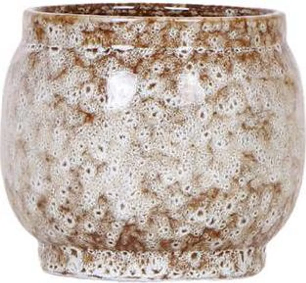 Petit pot de fleurs fait main en céramique Ø 12 cm - Design Authentique