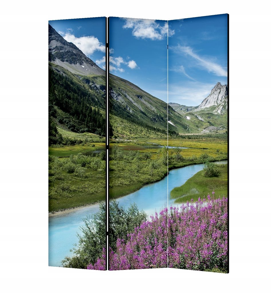 framed concept - Paravent Raumteiler Holz 135x172 cm, 3-teilig beidseitig, Sichtschutzwand