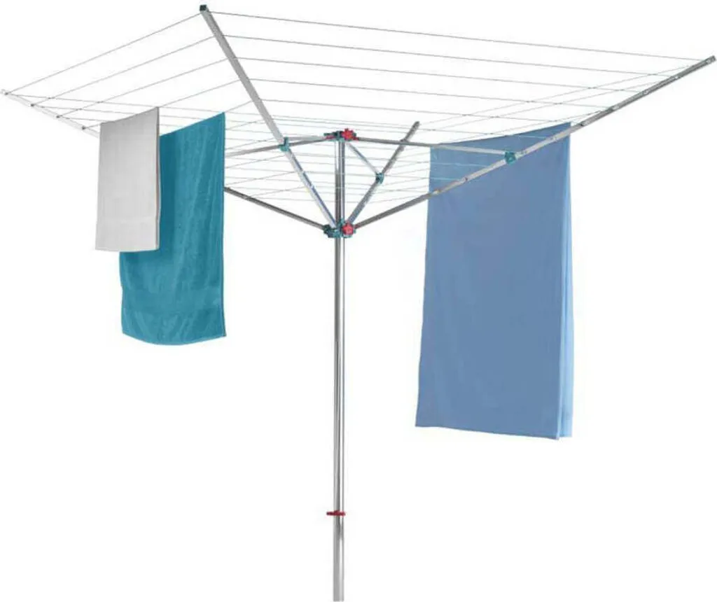 Séchoir Rotatif 60m Météor Aluminium Inoxydable avec Support de Fixation