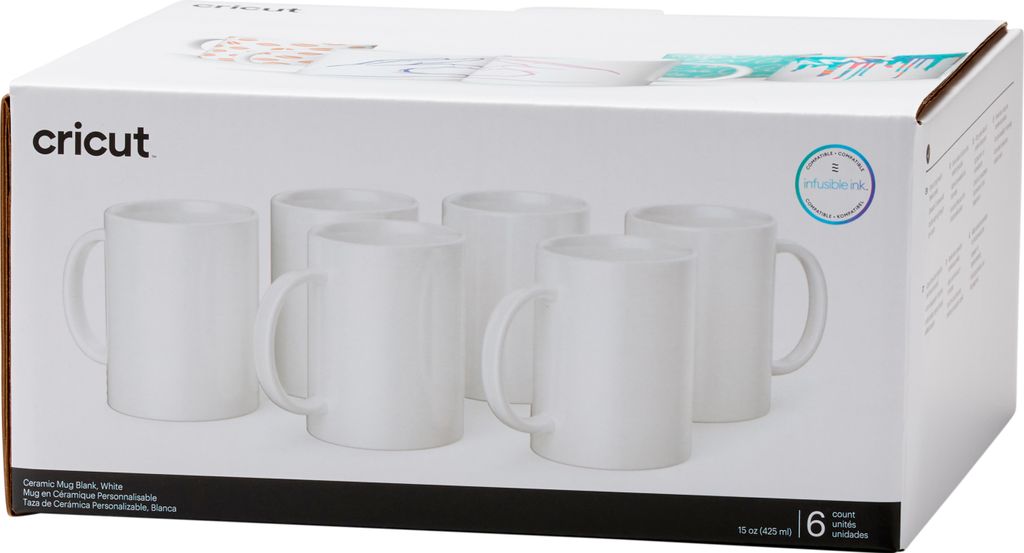Cricut Becher leer, 425 ml (15 oz), 6 Tassen de Sublimation de unschmelzbare Tinte de druckbare Tinte de Becher unschmelzbare Tinte 2008944