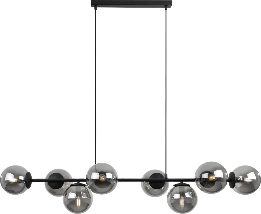 Lampadario Moderno Siena 8 Luci Nero Grafite E14 | Illuminazione Design