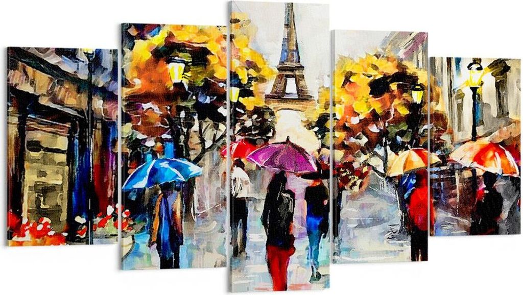 Bild auf Leinwand - Leinwandbild - Paris Stadt Zuhause - 160x85cm - Wand Bild - Wanddeko - Leinwanddruck - Bilder - Kunstdruck - Wanddekoration - L...