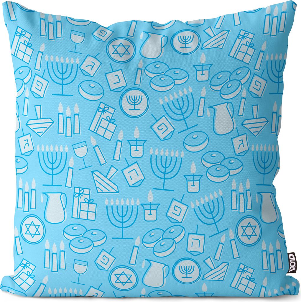 VOID Hanukkah Muster Dreidel Kissenbezug Kissenhülle Sofakissen Kissen Deko Outdoor-Kissen Dekokissen