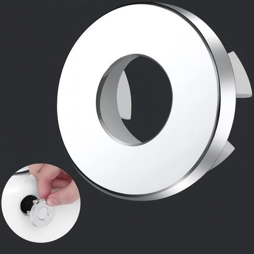 Rosace de trop-plein pour lavabo en laiton chromé argenté - Pack de 2