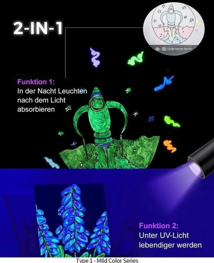 Peinture acrylique phosphorescente pour voir vos décors dans le noir - 3
