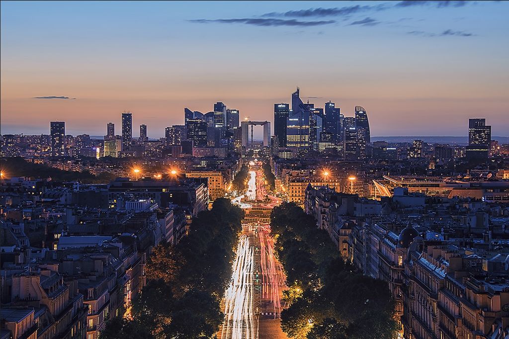 Muralo Fototapete Stadt Paris 135 (B) x 90 (H) cm Vlies Tapete Wandtapete Paris Nacht Panorama Himmel Wohnzimmer Schlafzimmer moderne Wandbild Arch...