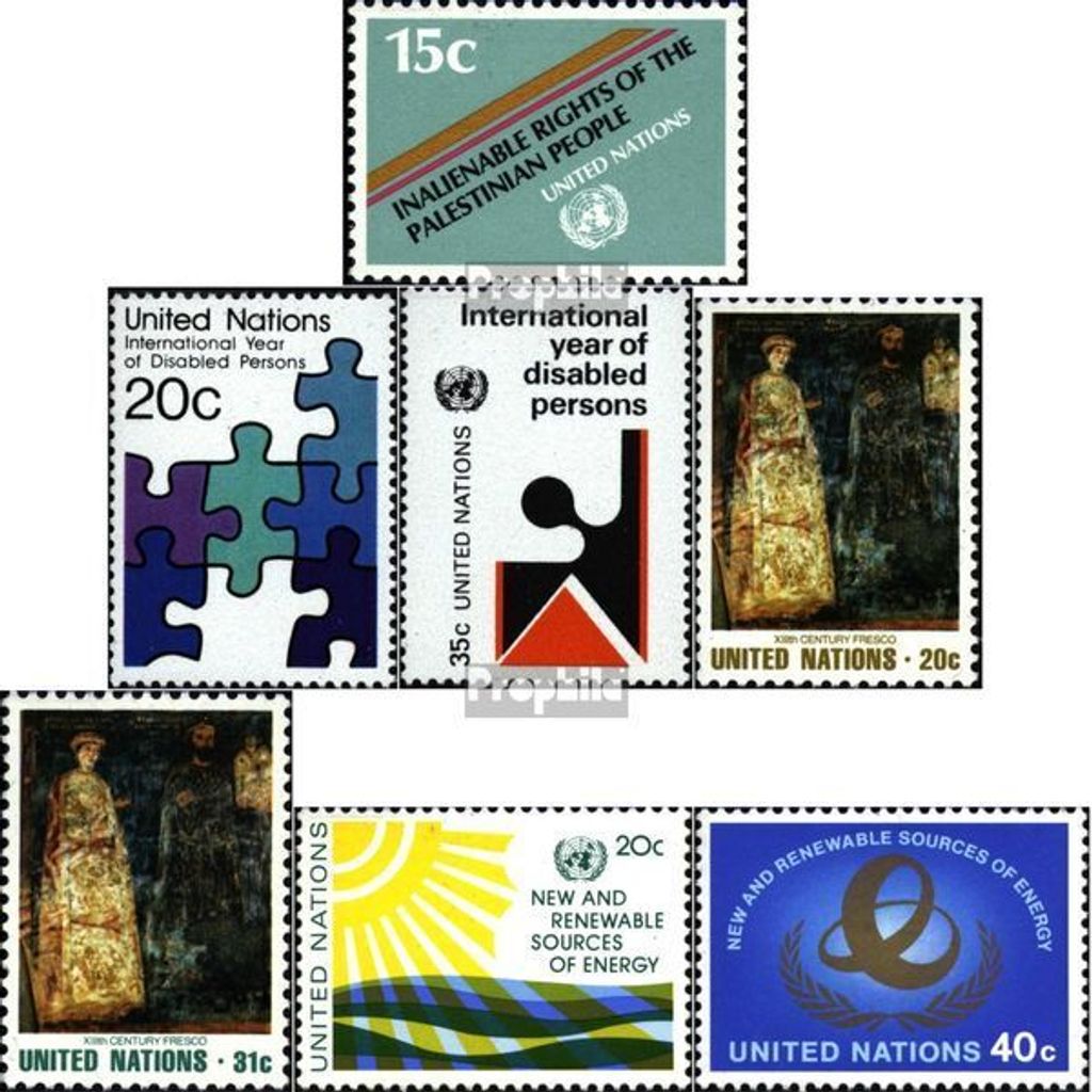 Briefmarken UNO - New York 1981 Mi 366,367-368,369-370, 371-372 (kompl.Ausg.) gestempelt Sondermarken