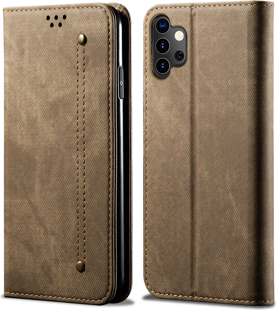 Custodia Samsung A32 5G Khaki | Cover a Libro per Famiglie