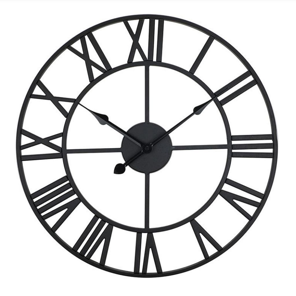 OKWISH Große Metall Wanduhr 50 cm Vintage-Wanduhr Leise Produktbild 