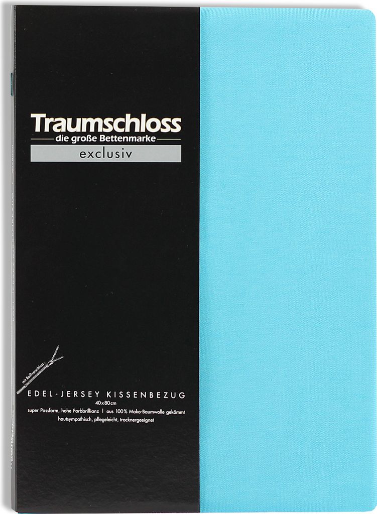 Traumschloss Exclusiv Edel-Jersey Kissenbezug 80 x 80 cm türkis Edel-Jersey, mit Reißverschluss